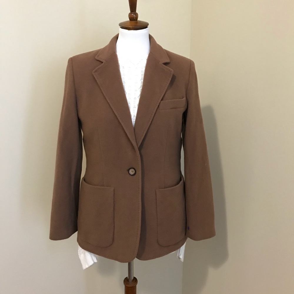 Caramel wool suit jacket